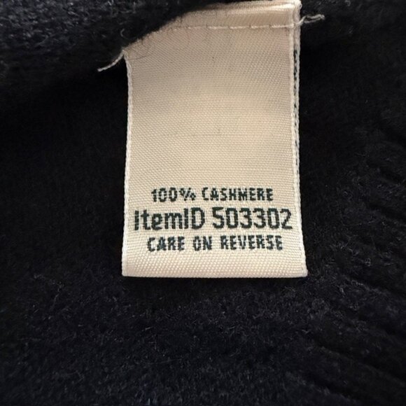 LL Bean 100% Cashmere Black Cowl Turtleneck Sweater Medium - Picture 11 of 11